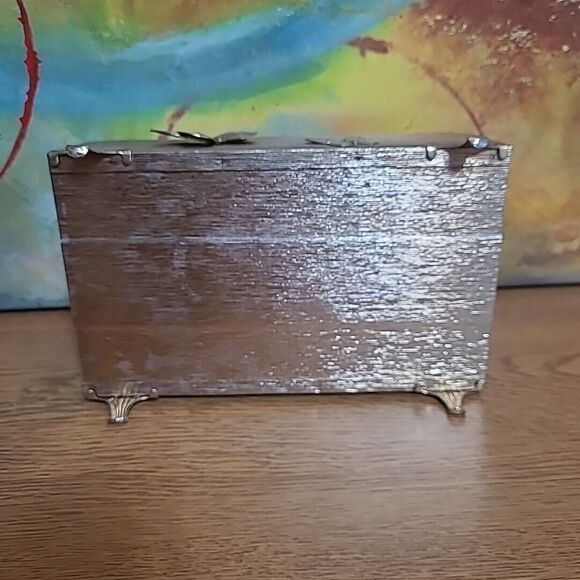 Vtg Tissue Box Cover and Guest Towel Holder Hollywood Regency Butterflies Metal - Picture 8 of 14